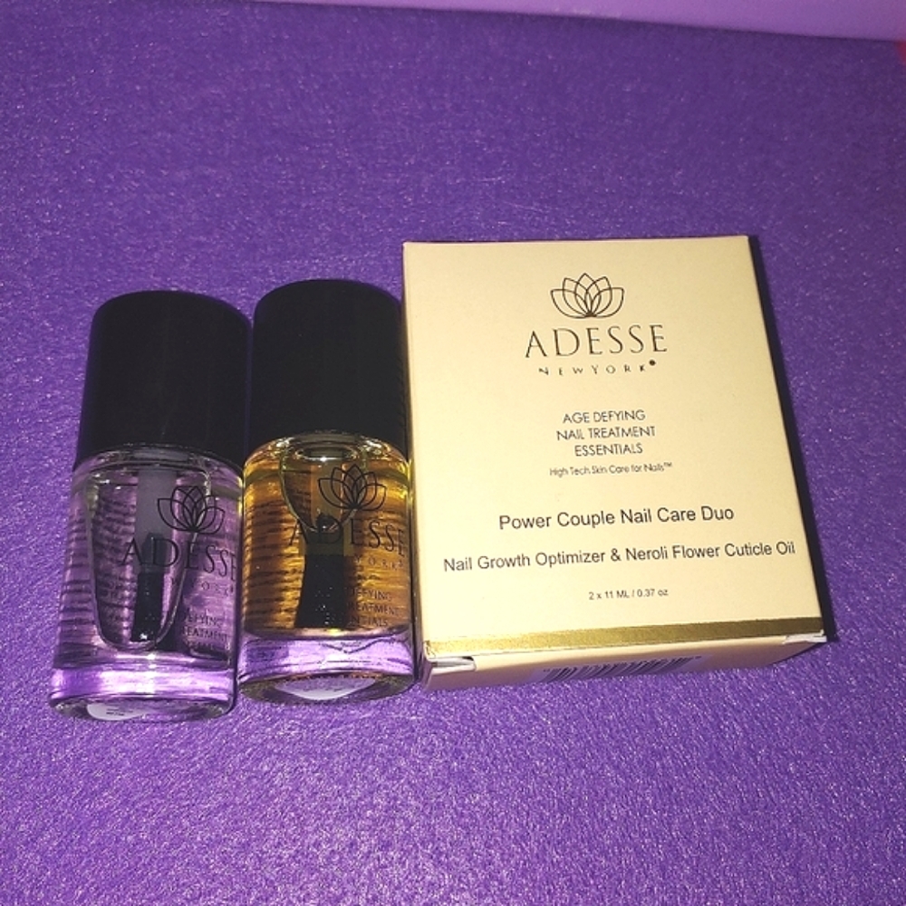Power Couple Nail Care Duo Growth Optimizer Neroli Flower Cuticle Oil Adesse